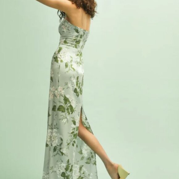 Reformation Frankie Silk Dress - Tea Garden